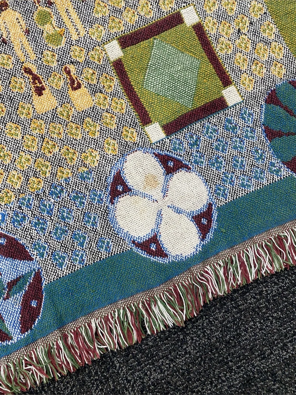 Vintage Throw Blanket Tapestry Manual Woodworkers And Weavers Horse Farm Barn